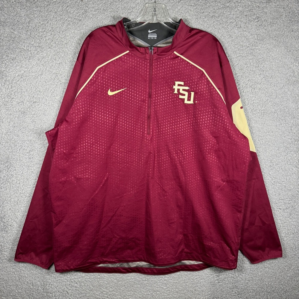 Nike FSU Florida State Seminoles Mens XXL Garnet 1/4 Zip Pullover 31175X-FS1